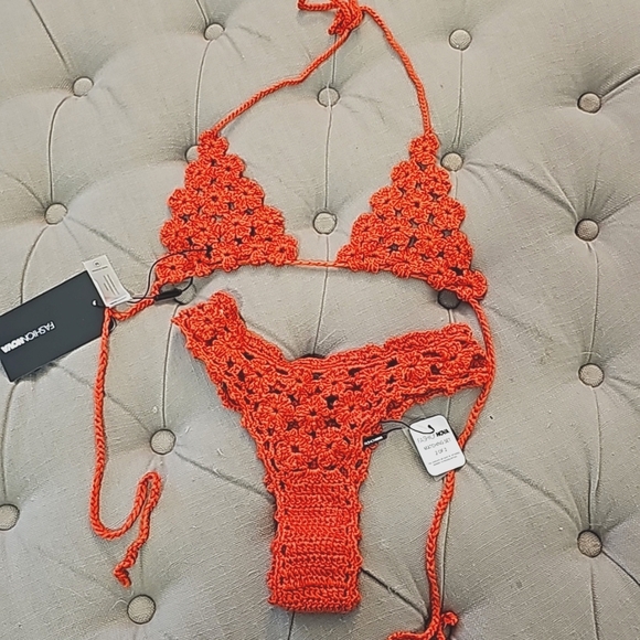 Summer Blooms Crochet Sunsuit Rust - Picture 2 of 4